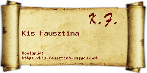 Kis Fausztina névjegykártya